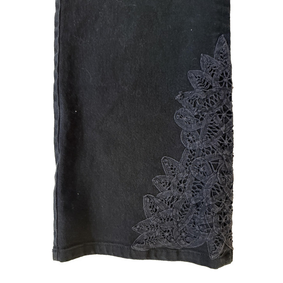 Lauren Ralph Lauren Jeans Womens 18W Black Embroidered Lace Vintage Y2K - Picture 4 of 8